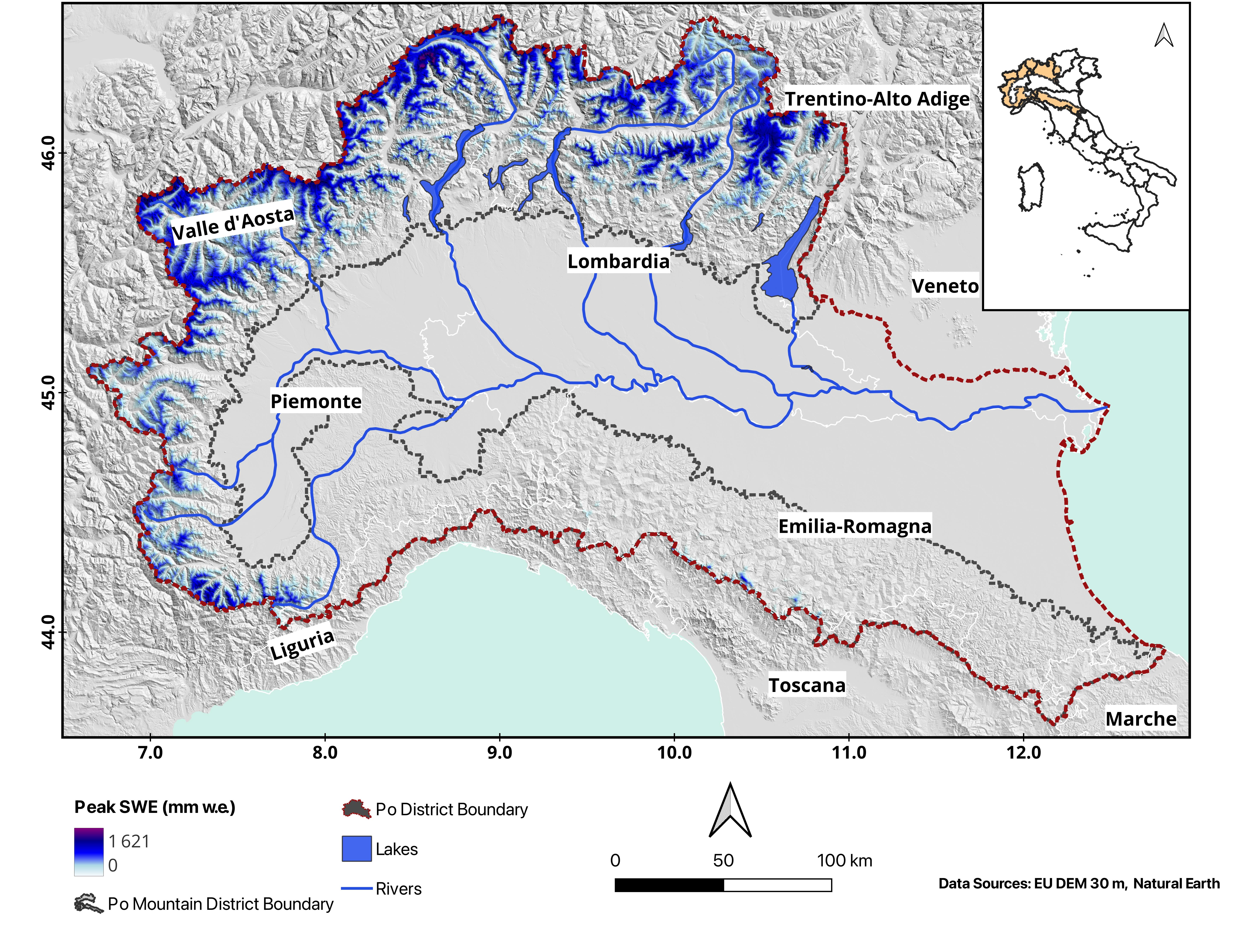 Overview map of the Po River District
